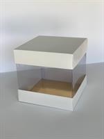 קופסה שקופה 20-20-19+ תחתית- צבע לבן