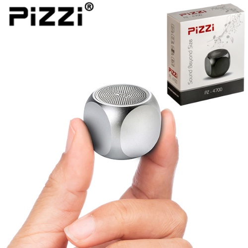 "פיצי מיני" PiZZi Mini רמקול Bluetooth עוצמתי 3W במיוחד 35 מ"מ בלבד בצבע כסף