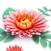קישוט פרחי נייר ליצירה עצמית  Paper Art – חרציות