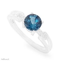 טבעת מכסף משובצת אבן טופז כחולה  ואבני זרקון RG6412 | תכשיטי כסף 925 | טבעות כסף