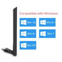 כרטיס רשת Mercusys MU6H AC650 Wireless – מתאם רשת שחור עם אנטנה מציג תאימות למערכות הפעלה Windows שונות 2 4GHz