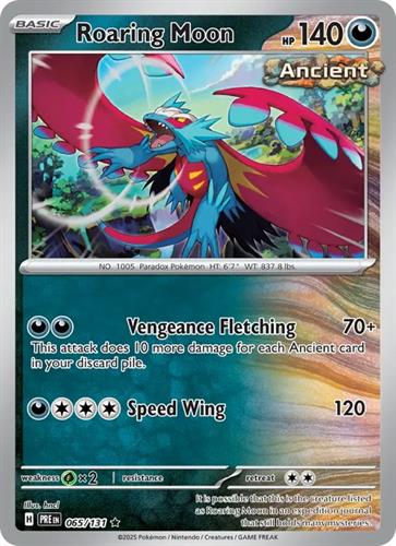 קלף בודד single פוקימון - roaring moon - Prismatic Evolutions - 065/131