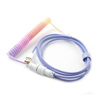 כבל USB-A ל-USB-C מסולסל Ducky Coiled - צבע כחול Afterglow