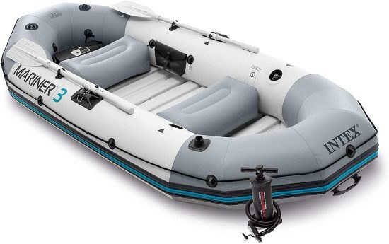 סירת גומי מתנפחת Mariner 3 כולל משוטים משאבה ורצפה קשיחה ‎297×127×46‎ ס״מ | INTEX | מק״ט ‎68373‎ |