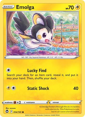 קלף בודד single פוקימון - emolga - Silver Tempest - 054/195