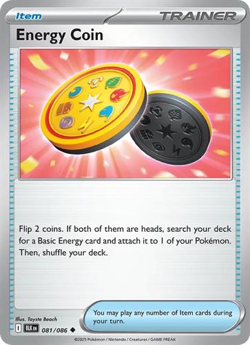 קלף בודד single פוקימון - energy coin - Black Bolt - 081/086