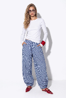 מכנסי בלון משבצות כחול