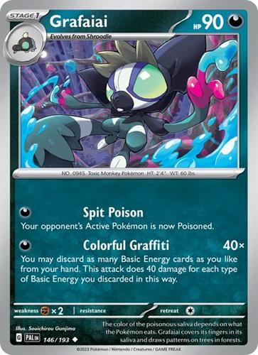קלף בודד single פוקימון - grafaiai - Paldea Evolved - 146/193