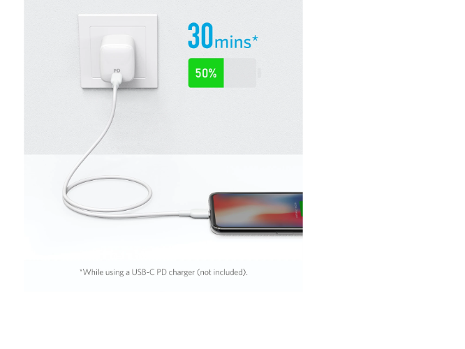 אנקר USB מטען כבל עבור iPhone 12/13 סוג C כדי ברקים כבל Powerline השני עבור iPhone 11 מהיר טעינת כבל