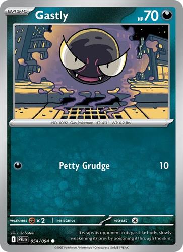 קלף בודד single פוקימון - gastly - Phantasmal Flames - 054/094