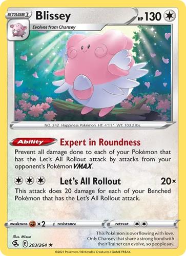 קלף בודד single פוקימון - blissey - Fusion Strike - 203/264