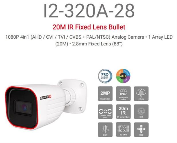 מצלמת צינור Provision I2-320a-28 AHD 2.8 2MP