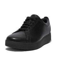 ראלי שחור עור סוליה שחורה פיטפלופ FITFLOP