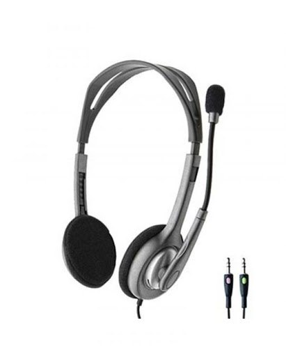 אוזניות ומיקרופון חוט Logitech Stereo Headset H110