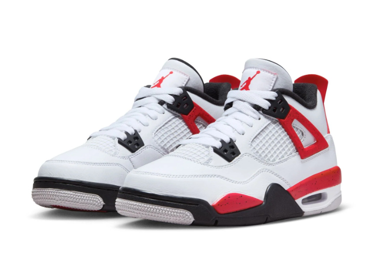 נעלי נייק אייר ג'ורדן Nike Air Jordan 4 Retro ‏לבן אדום