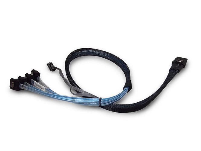 כבל MiniSAS –  SFF8087 (Straight) TO 4 SATA W/SB 60CM