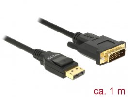 כבל מסך פסיבי Delock Passive DisplayPort 1.2 to DVI 24+1 Cable 4K 30 Hz 1 m