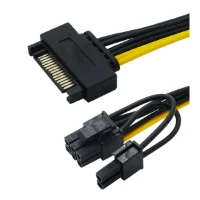 כבל מתאם לכרטיס מסך 15pin Sata Male To 8pin (6+2) Pci-e