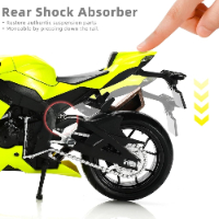 דגם אופנוע הונדה סי בי אר 1000 - RMZ 2020 Honda CBR 1000RR Fireblade SP 1:12 Yellow