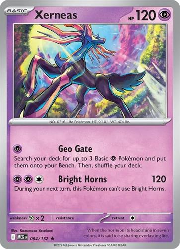 קלף בודד single פוקימון - xerneas - Mega Evolution - 064/132