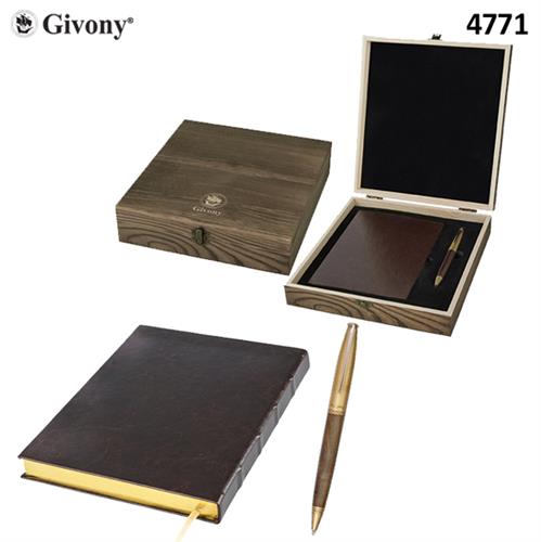 מארז מתנה מעץ GIVONY גבעוני עבור מחברת  ועט  GV-4771 , מארז בלבד, לא כולל את המוצרים שבפנים