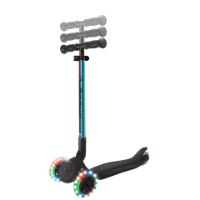 קורקינט מתקפל עם גלגלים מאירים צבע נאוכרום Globber Primo Foldable Lights Neochrome – מעמד שחור עם מוט היגוי נאוכרום גלגלים
