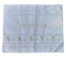 כיסוי חלה סאטן 50X40 רימונים כסף