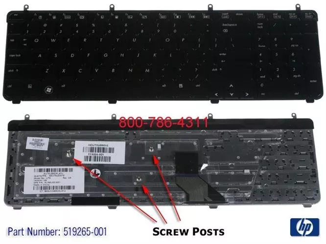 החלפת מקלדת למחשב נייד HP Pavilion DV7-2000 DV7-3000 Laptop Keyboard 519004-001 , 519004-BB1