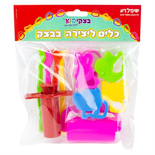 סט 10 כלים לעבודה עם בצק - תבניות, מערוך, מזרק וכלי עיצוב