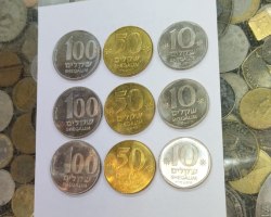 9 מטבעות דיוקנאות- בן-גוריון, הרצל, ז'בוטינסקי -במצב חדש