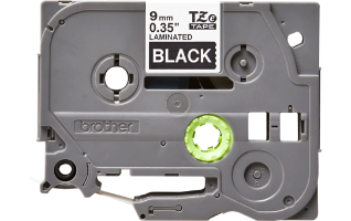 סרט סימון לבן על רקע שחור Brother TZe325 Labelling Tape Cassette 9mmx8m