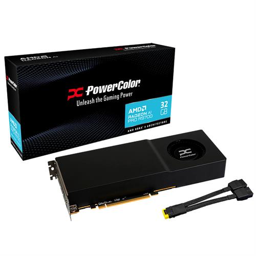 כרטיס מסך PowerColor Radeon AI PRO R9700 32G-B עם זיכרון 32GB GDDR6