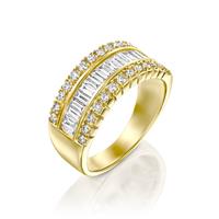 טבעת קתרינה משובצת יהלומים 1 קראט בזהב לבן או צהוב