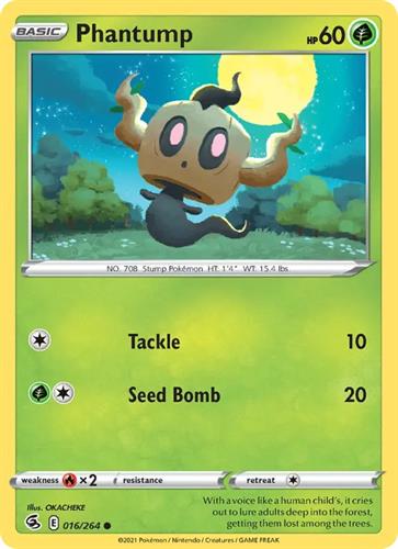 קלף בודד single פוקימון - phantump - Fusion Strike - 016/264