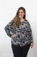 חולצת סריג שנון ריב צבאי אפור