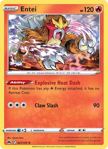 קלף בודד single פוקימון - entei - Crown Zenith - 021/159