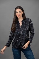 חולצת אן כחול עלים