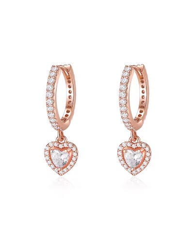 Libi Clear Earrings Rose Gold