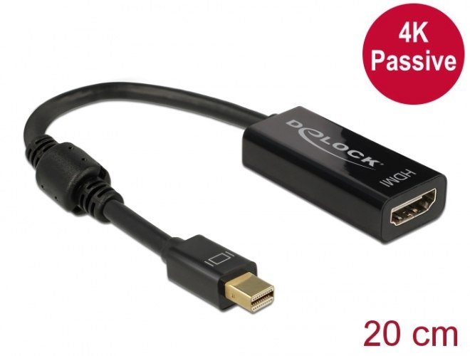 מתאם פסיבי Delock Passive mini DisplayPort 1.2 to HDMI Adapter 4K