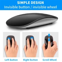 עכבר 5.0 Laptop Ipad Apple Style Wireless Bluetooth בצבע שחור/לבן