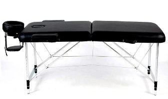 שולחן עיסוי אלומיניום מקצועי 185×70 ס”מ Medics Care MC-125 – שחור פרוס במלואו