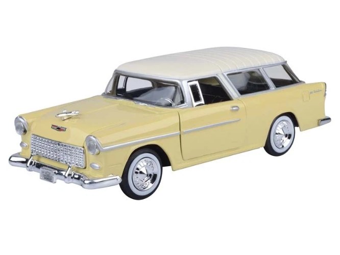 מוטורמקס דגם שברולט 1:24 – דגם אספנות איכותי Chevrolet Bel Air Nomad 1955 Motormax