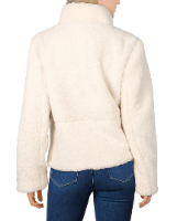 LEVI'S Womens Breanna Ivory Puffer Sherpa Jacket Coat Size L