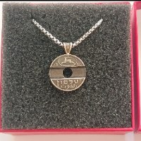 תליון -אסימון טלפון דואר ישראל עם שרשרת.חדש. תכשיטי מטבעות בעבודת יד
