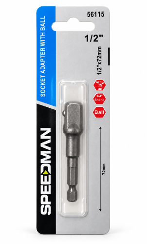 מתאם בוקסה לראש ביט ⁦SPEEDMAN⁩ – ⁦1/2″⁩, אורך ⁦72⁩ מ״מ