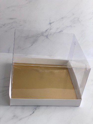 קופסה שקופה 30-30-20+תחתית-צבע לבן