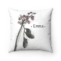 Personalized Floral Throw Pillow