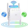 לבן - מגדיל טווח אלחוטי WIFI לאינטרנט 2.4G 5G 1200mbps