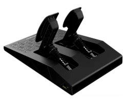 הגה מירוצים עם דוושות Turtle Beach VelocityONE Race Kd3 Xbox/PC – יחידת דוושות שחורה עם שני פדלים וקפיצים נראים על רקע לבן