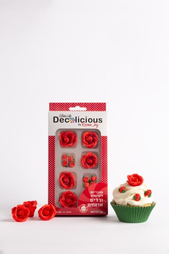 סוכריות לקישוט Decolicious דגם ורדים אדומים